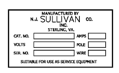 NJ Sullivan Manufacture Label