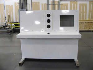 Custom HMI Control Desk - Powder Coated White